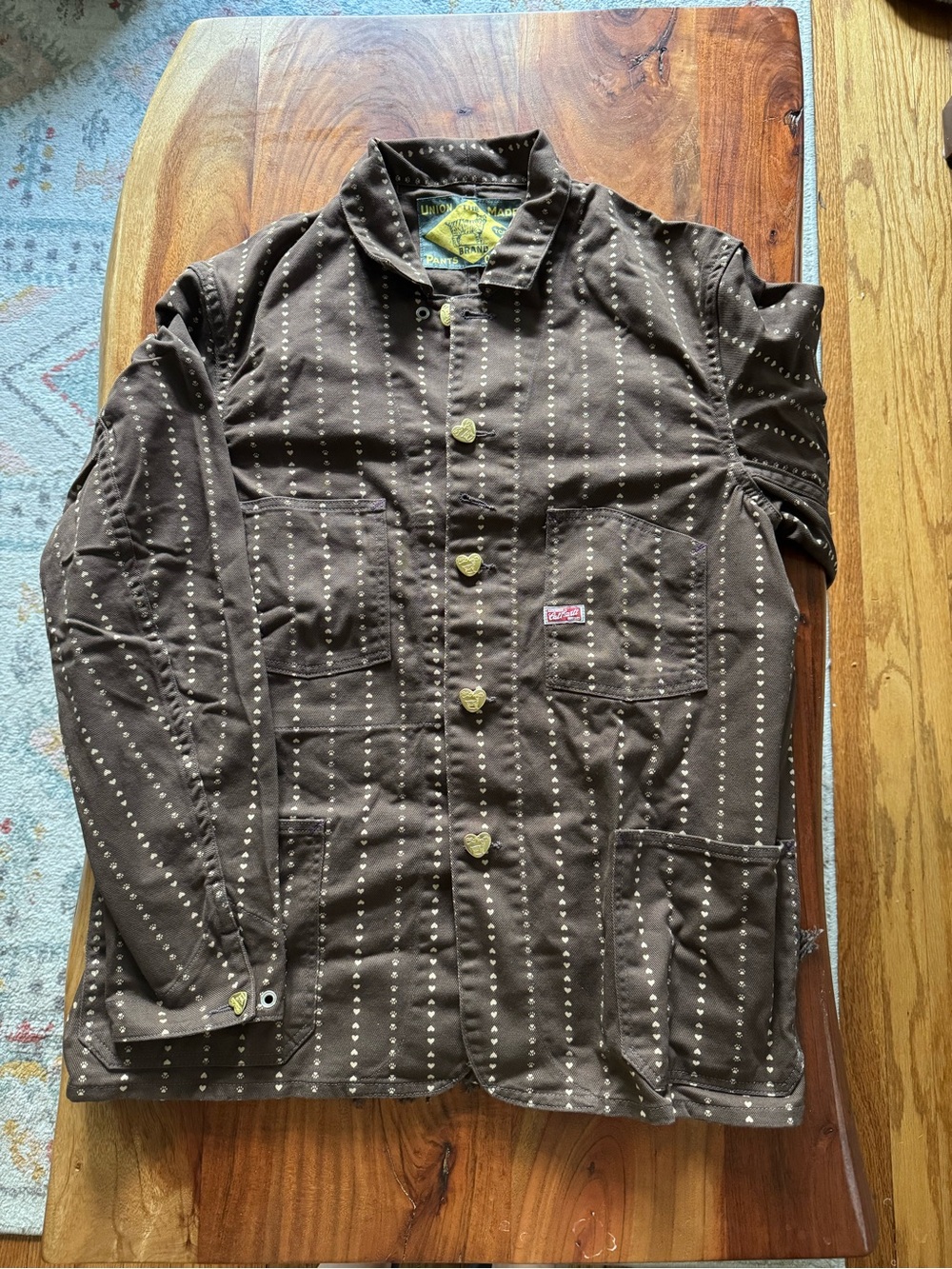 TCB Jeans Cathartt Brown Paw Stripe Chore Coat Jacket Japan Size 40